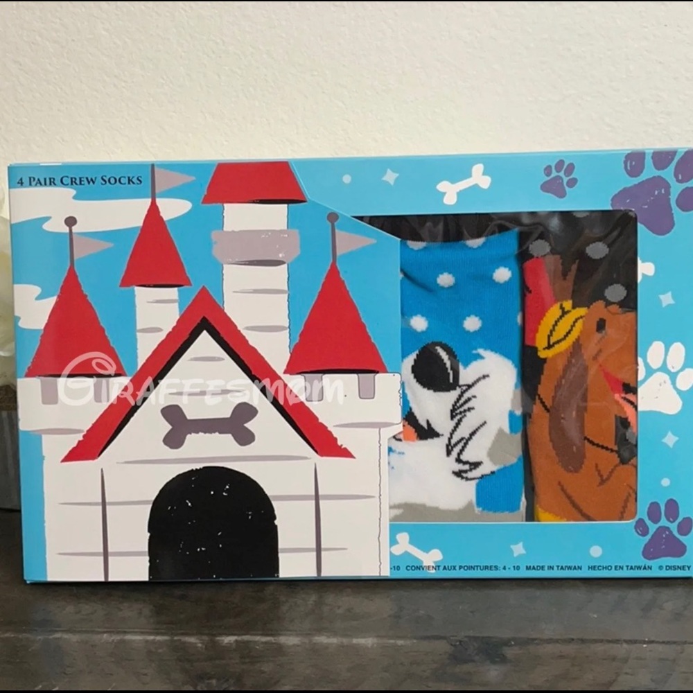 Disney Parks Dog Lover "I Love Dogs" Socks Set - Picture 2 of 2